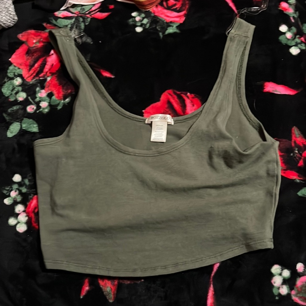 It is a green crop tank top.